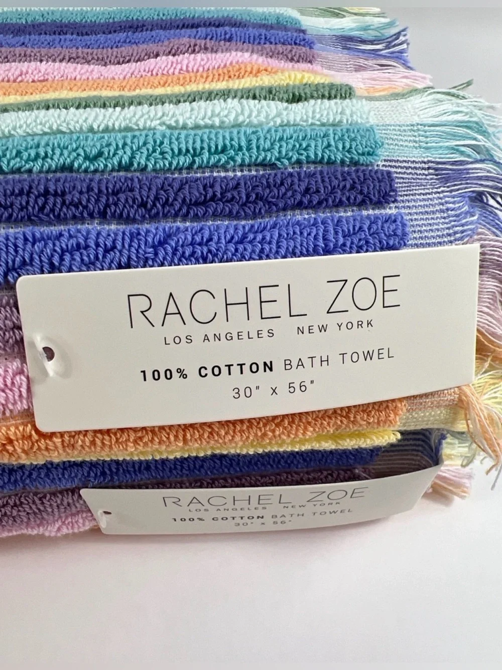 Rachel Zoe 100% Cotton Bath Towel Bundle - set of (2) 30”x56” - Brand new